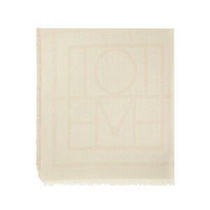 NWT Toteme Wool-Cashmere Large Monogram Scarf in Macadamia